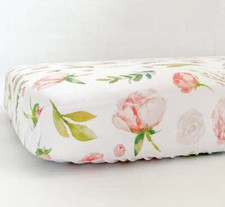 Peony Fitted Crib Sheet - 100 Cotton Baby Bedding for Girl Nursery Floral
