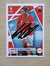 Maximilian Wöber autograph signed TC Topps Euro 2024 "Austria"