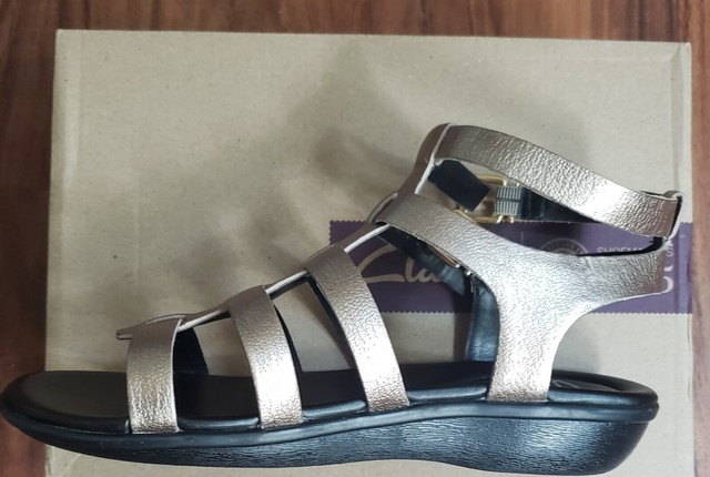 Clarks Womens Manilla Parham Gladiator Bronze Leather Sandals Shoes Size 8.5 M for sale online 