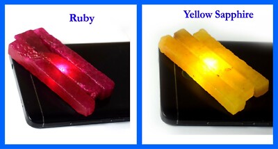 360 Ct/6 St Natural Rubin & Gelber Saphir Edelstein Scheibe Roh Los GH14