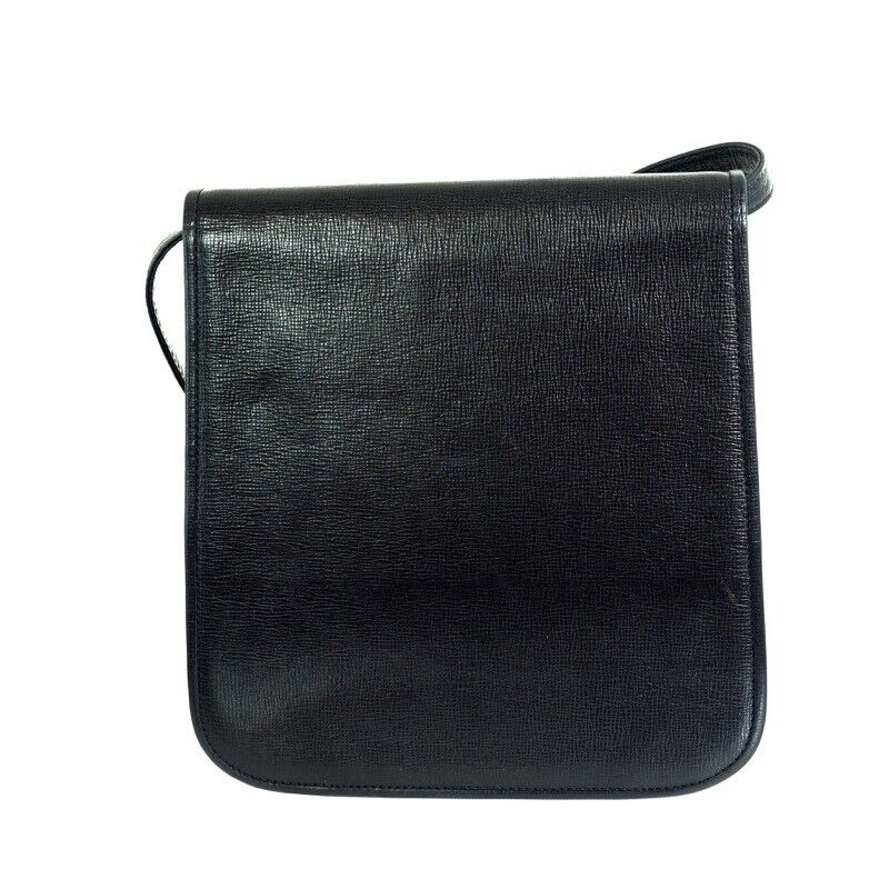 Borsa a tracolla vintage Yves Saint Laurent rara in pelle nera con patta YSL. NFV6509