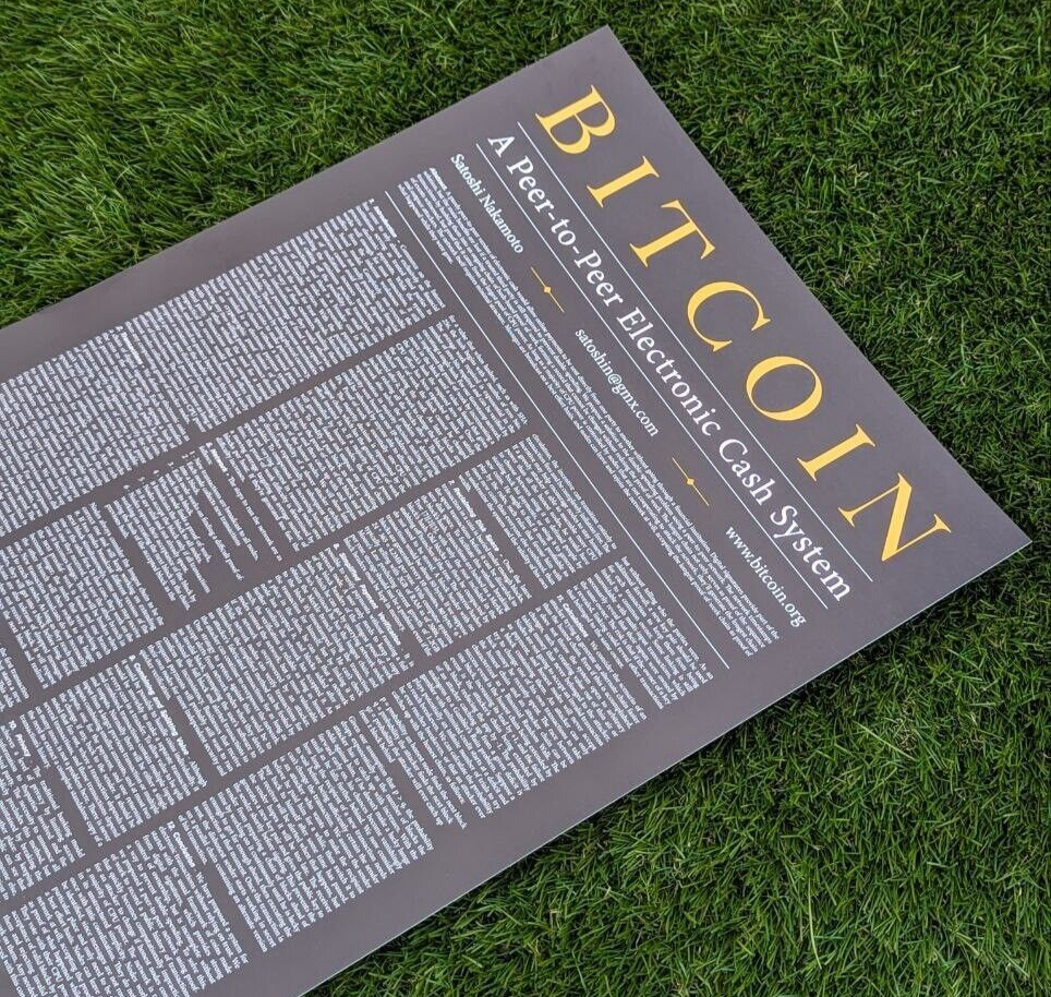Bitcoin Whitepaper Poster | Crypto Art | Cryptocurrency | eBay UK
