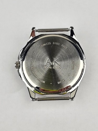 Anne Klein 10/9495 Silver Tone Round Circular White/Black Dial Wristwatch Works - Picture 7 of 10