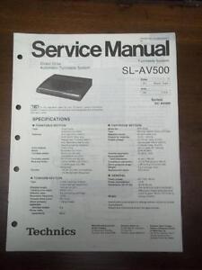 Technics Service Manual for the SL-AV500 Turntable~Repair~Original | eBay