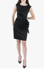 Lauren Ralph Lauren Cocktail Asymmetric Sheath Dress Black Size 2 2838