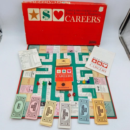 Parker Brothers Careers Board Game Fame Fortune Happiness 1965 Vintage Complete