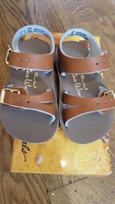 New Sun-San Salt Water Sandals,water safe Sea Wee style, tan , infant 0,NWT