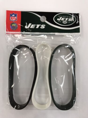 New York Jets 3 Rubber Wristbands Bracelets New - Picture 1 of 3