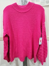 Vince Camuto Women's Bobble Stitch Sleeve Pullover Sweater