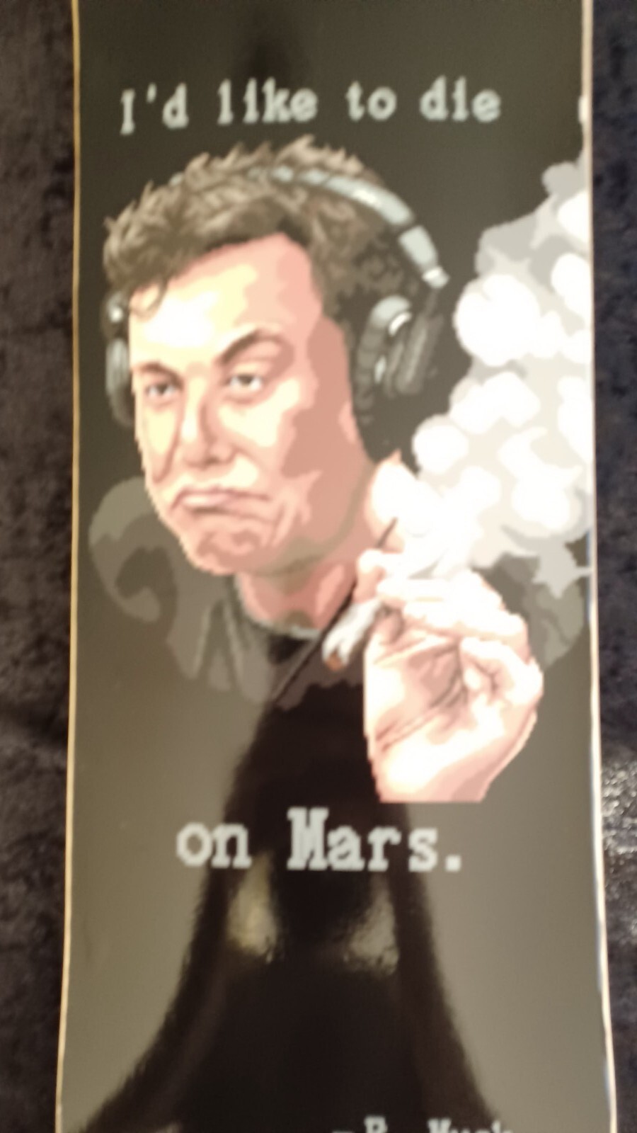 20% OFF SALE! RARE Elon Musk smoke weed skateboard deck Tesla 