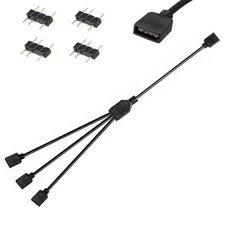 RGB Extension Cable 3 Pin ARGB Motherboard Cable with Female 1-3 Connector