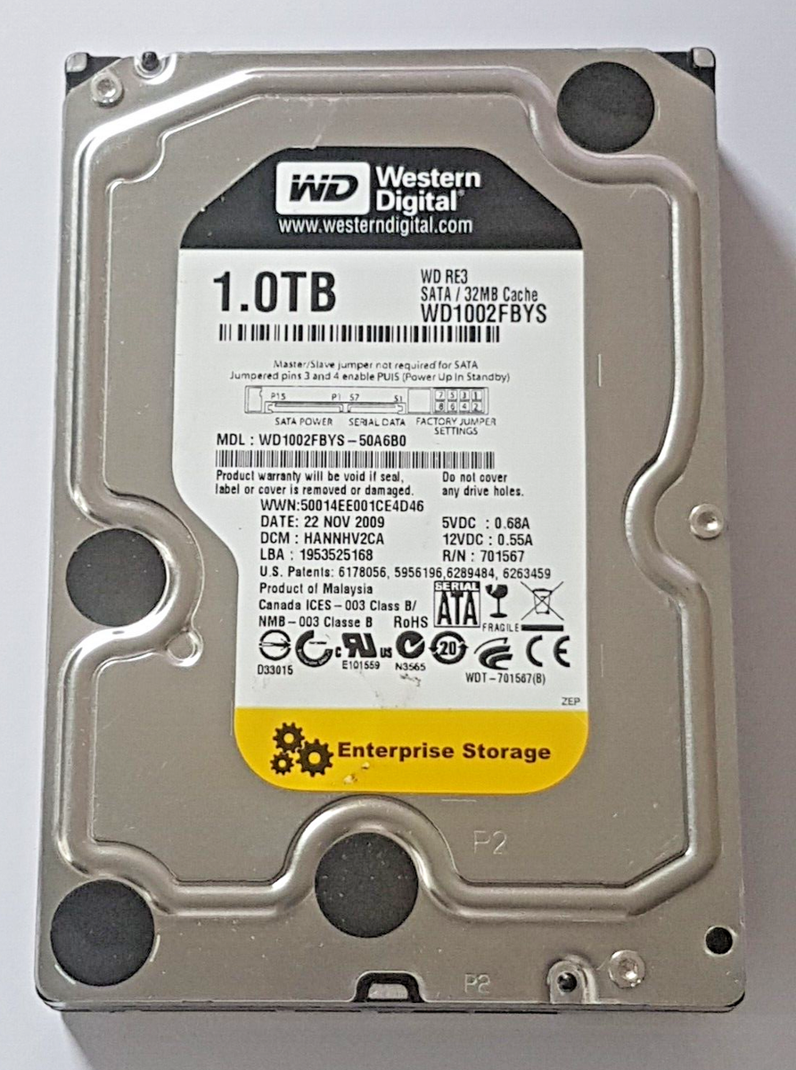 1TB SATA Western Digital WD1002FBYS-50A6B0 7200rpm 32MB HDD 3.5
