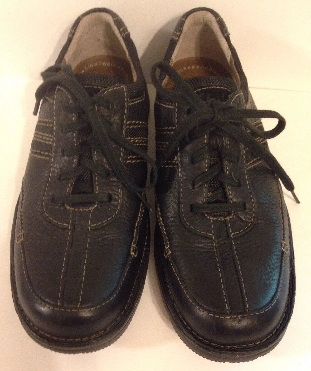 Oxford CLARKS 82470 comode in pelle nera da uomo 7 M leggere appaiono mai indossate