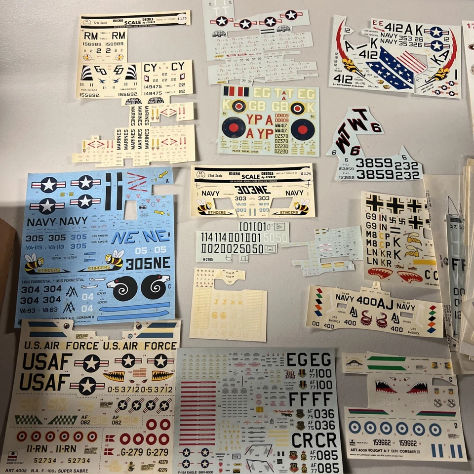 HugeLot Partially Used Microscale Decals Aircraft German United States Air Force - Image 3 of 4