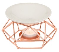 Keramik Duftlampe Auf Rosegoldenem Metallgestell - Verdunster, Aromalampe