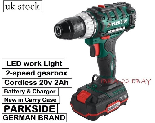 Nuevo Parkside taladro inalámbrico 20v de litio-ion Batería Cargador LED  Luz de trabajo conjunto | eBay