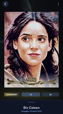 Bix Caleen Stellar Art Gold 50cc Topps Star Wars Card Trader Smuggler s Outpost