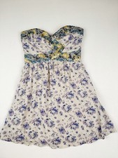 Kimchi Blue Urban Outfitters Strapless Dress M Floral Sweetheart Mini Boho