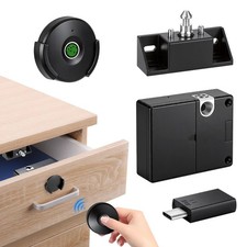 Fingerprint Remote Control Cabinet Lock Keyless Hidden File Drawer Home Office