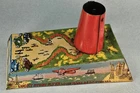 Marx Lucky Stunt Flyer Base Tin Toy Bright Colors No Top