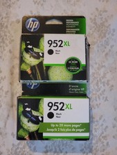 Lot of  2  HP 952XL F6U19AN Genuine Black Ink Cartridge, New.