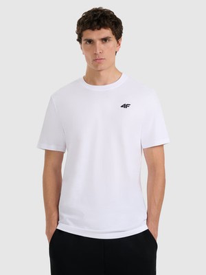 4F Herren T-Shirt Regular einfarbig - weiß 4FRMM00TTSHM3250-10S