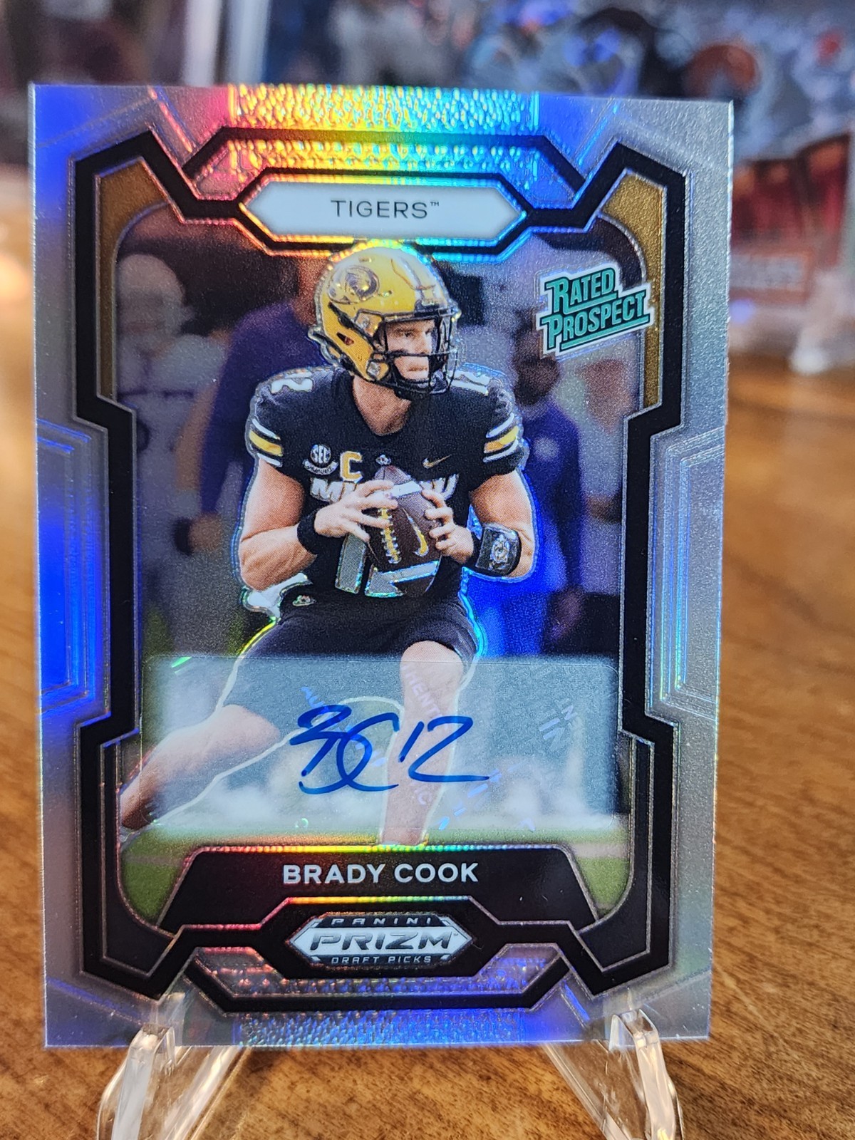 2024 Panini Prizm Draft Picks #187 Brady Cook Rated Prospect Silver Auto Tigers