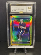 2021 Donruss Mac Jones Press Proof Premium Rated Rookie Gold Holo GAS 10 GEM MT