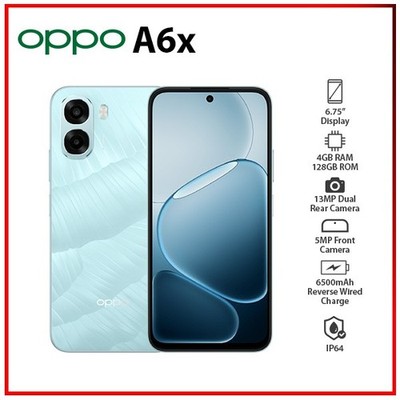 NEW OPPO A6x 4GB+128GB BLUE Global Ver. Dual SIM Unlocked Android Mobile Phone