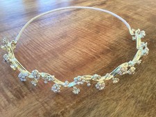 Rhinestone Pearl Headband, Tiara, Bridal, Prom, Dance, Princess 6" Diameter