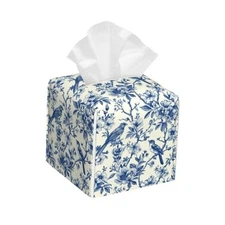 Tissue Box Cover Square,Vintage Floral and Blue Bird Tissue Box Holder Color18