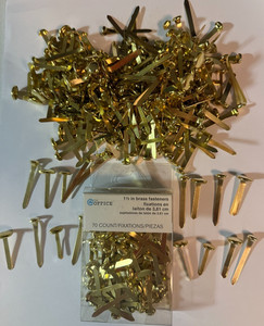 Lot of Brass Fasteners, 200+ Pcs Brads Paper Crafts, Small Metal Brass New