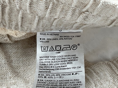 Banana Republic Leinen Baumwolle Hose Capri weites Bein Damen Größe L Large 35x20 - Bild 7 von 8