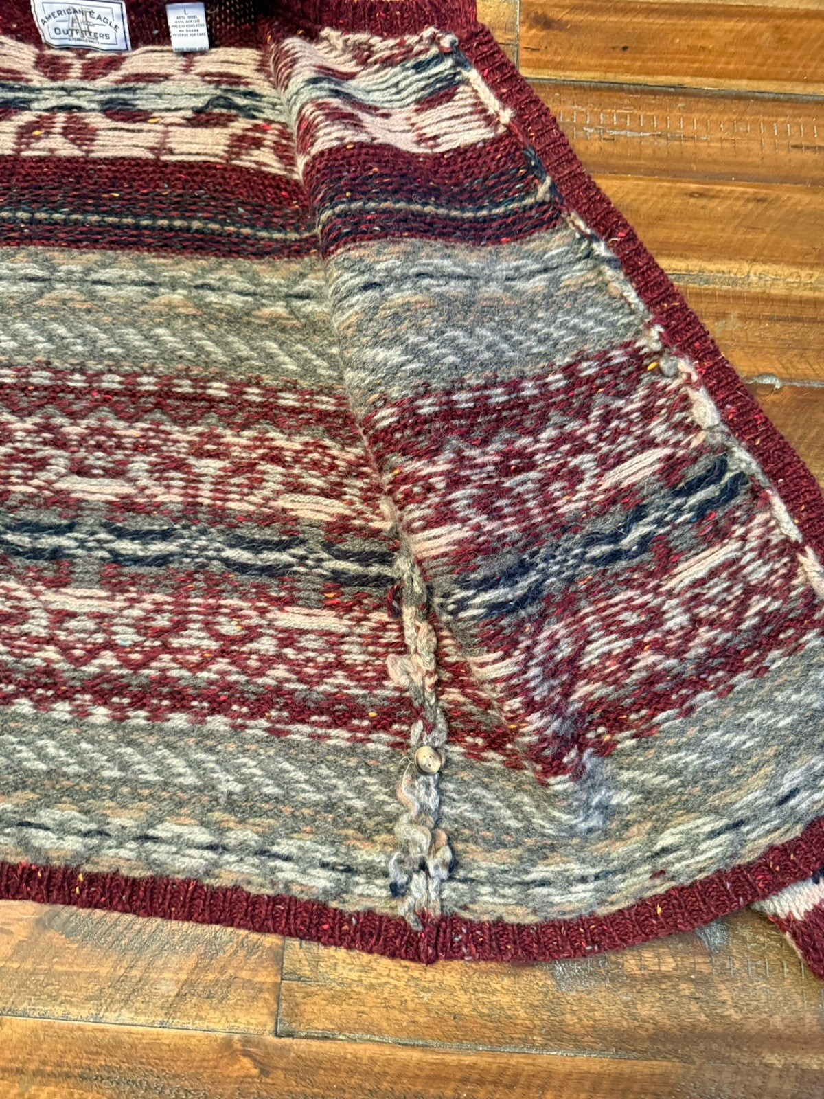 Vtg American Eagle Wool Blend  Patterned Multi Co… - image 11