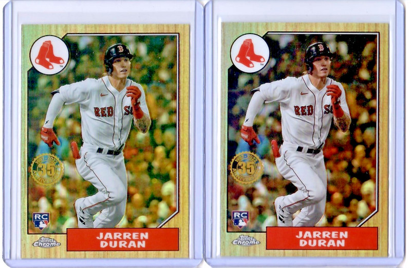 2022 Topps Chrome Jarren Duran RC 35th Refractor 2x Lot Boston Red Sox