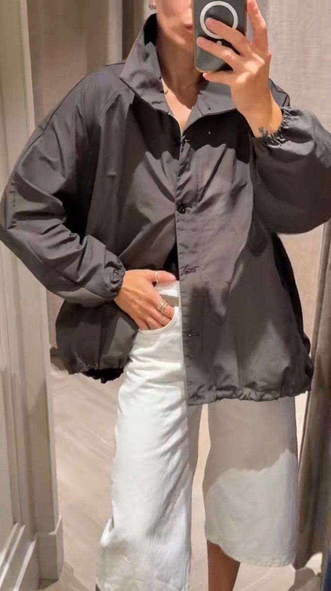 MASSIMO DUTTI NEW WOMAN Cotton blend parka puff detail JACKET