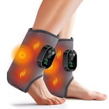 2 Pack Electric Foot Ankle Massager Pain Relief 6 Heat Levels, 3 Vibration Modes
