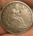 1877 Seated Liberty Half dollar nice
