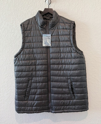 Jackson Hole Men's Gray Quilted Full Zip Lined Puffer Vest Size XXL