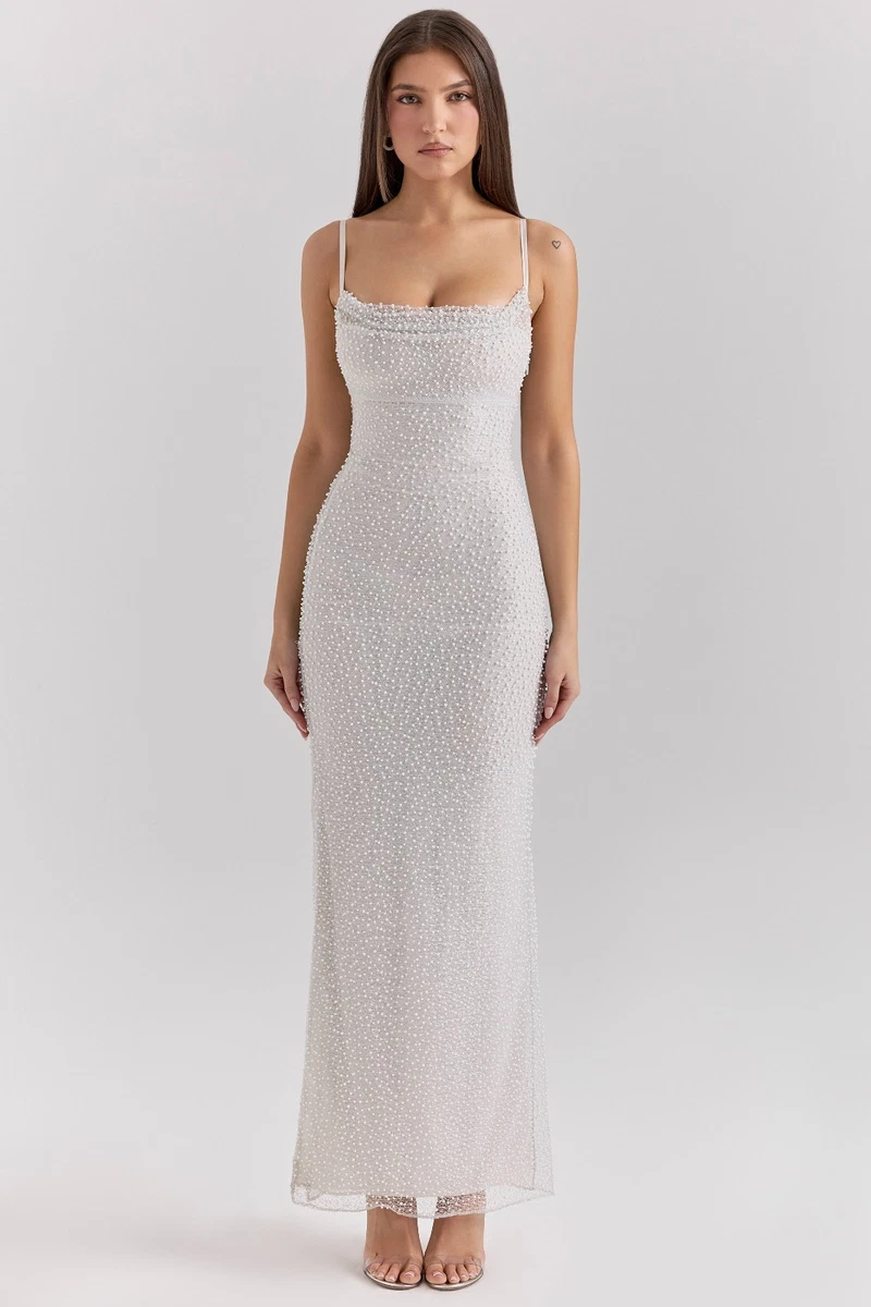 house of cb silver sequin dress House of CB Grace Holographic Silver Sequin Strapless Dress Rent a Dress