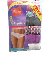 New 8 Pair Hanes Cotton Hipsters Size 5 Multi Color FREE Shipping