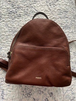 Fossil Brown Leather Backpack W/ Adjustable Straps