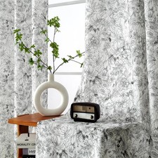 Linen Blend Printed Boho Curtains for Living Room 84 Inch Length Patterned Fa...