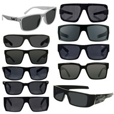 Authentic LOCS Sunglasses Black Gangster Shades Super Dark Cholo Glasses Wrap