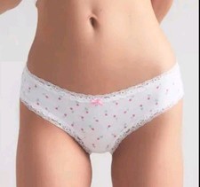 New Women's SKIMS Snow Rose Lightweight Cotton Lace Briefs Size S