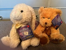 2 Russ Shining Stars Plush Stuffed Animal Toy Honey Bear & Bunny NWT