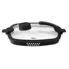 Sieb Deckel eckig 28 cm, Silikonrand, Filterfunktion | SMELL WELL