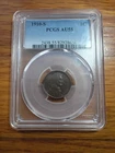 1910-S Lincoln Cent PCGS Graded AU55. Cool Toning/Woodgrain Look.