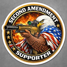 Second Amendment Supporter Stickers 2-Pack 2A Gun Rights Patriotic Eagle Decal