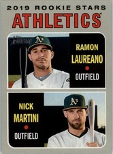 Ramon Laureano Nick Martini RC 2019 Topps Heritage #21 Athletics Rookie Card. rookie card picture